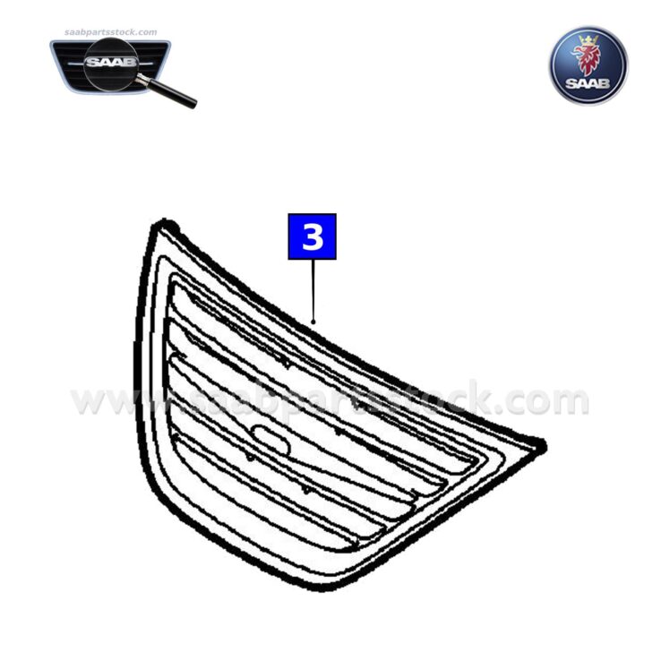 Front Bumper Upper Centre Grille SAAB 12769758 (used)
