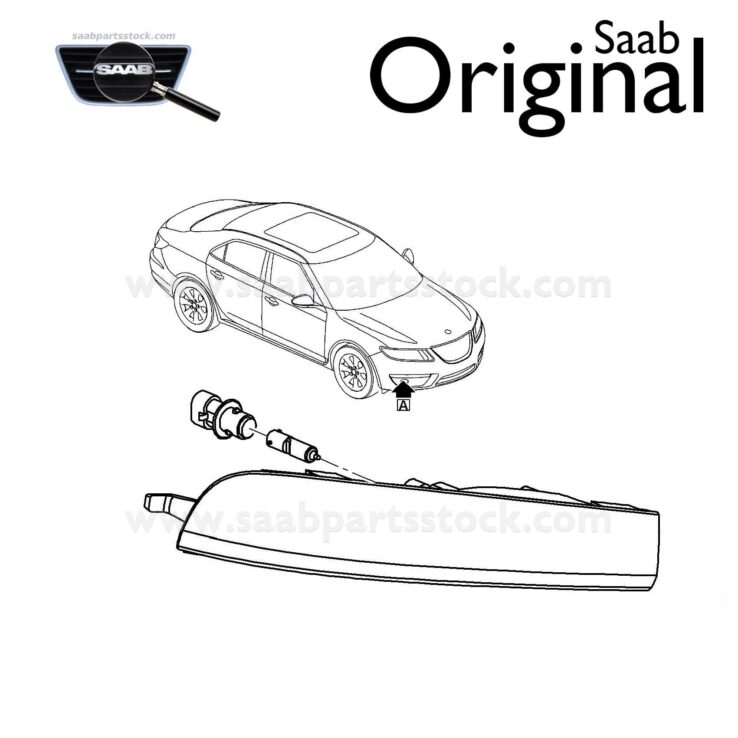 Direction Indicator Lamp, right side SAAB 12843390
