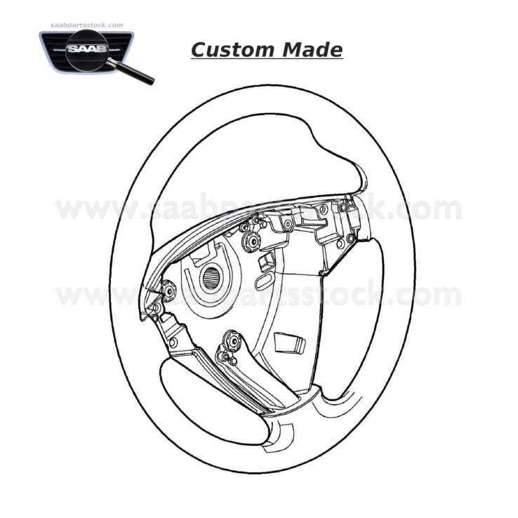 Luxury Designed Steering Wheel Leather + Carbon Fieber + Metal Rings SAAB 12757621-Refurbished