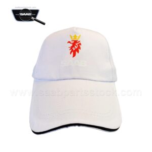 Baseball-Cap White & SAAB Logo-SaabPartsStock