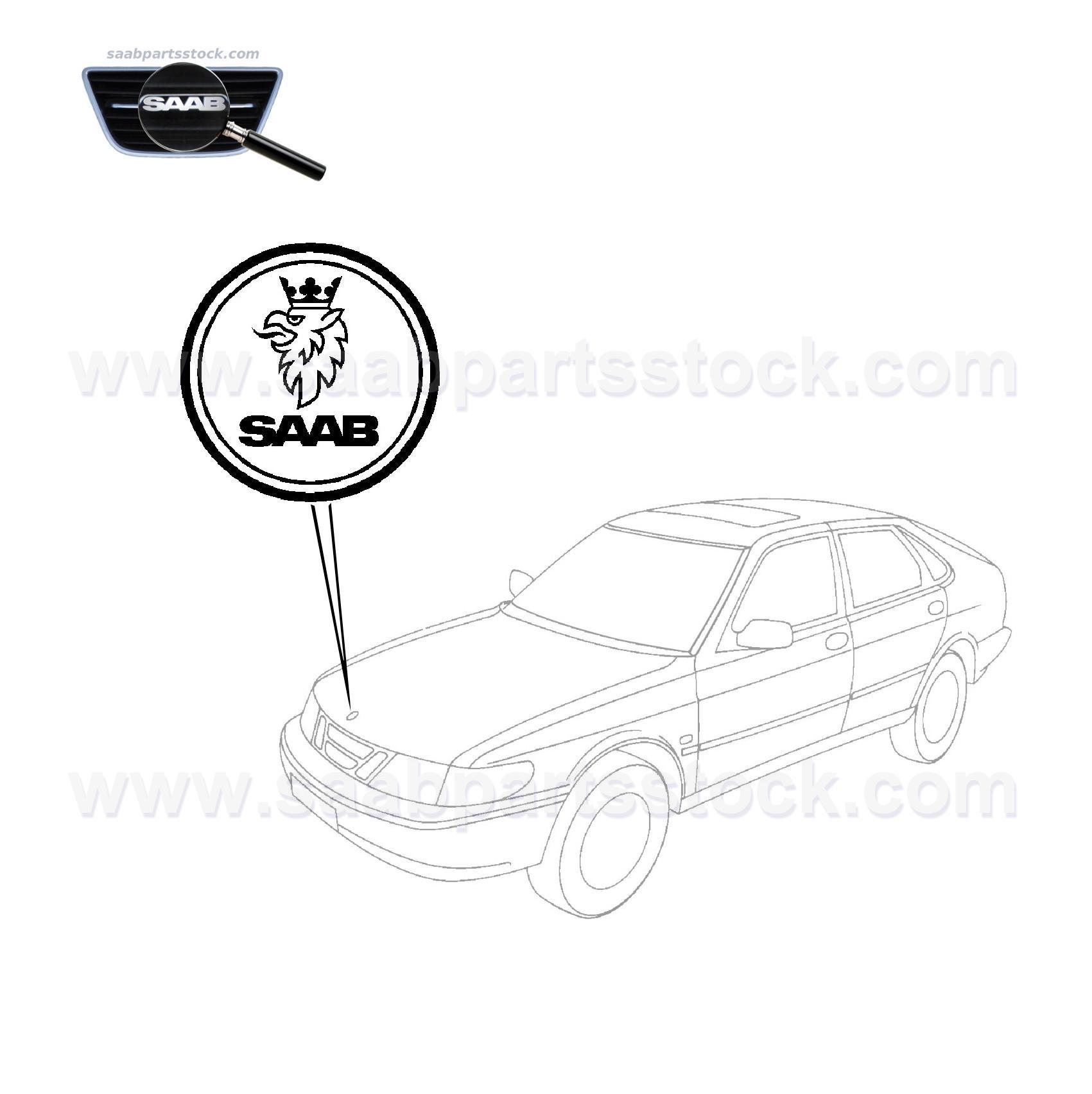 Emblem for bonnet SAAB 5289871 (aftermarket)