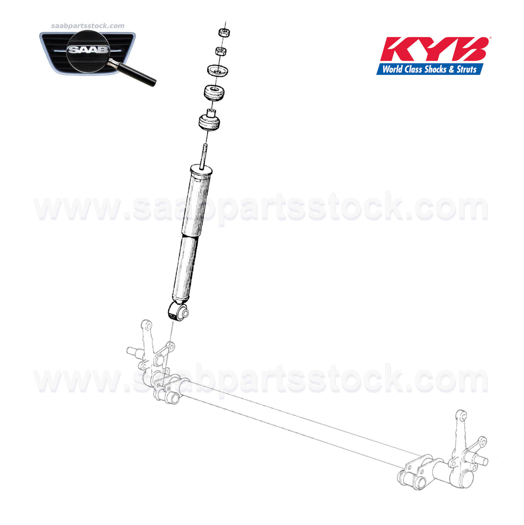 Shock Absorber, Rear (Kayaba KYB Gas-A-Just) 067-553187