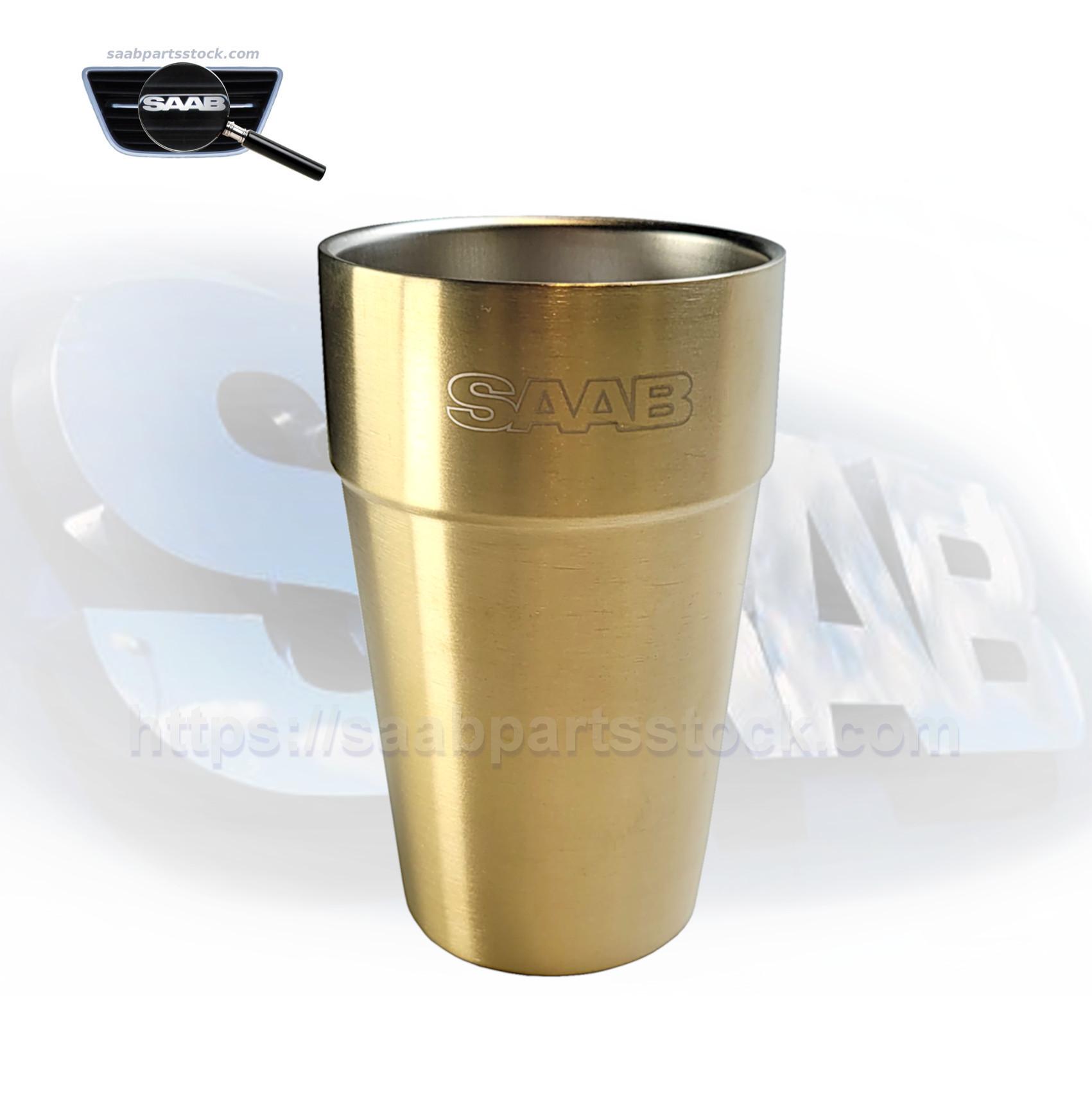 Double-Wall Golden Mug with SAAB sign