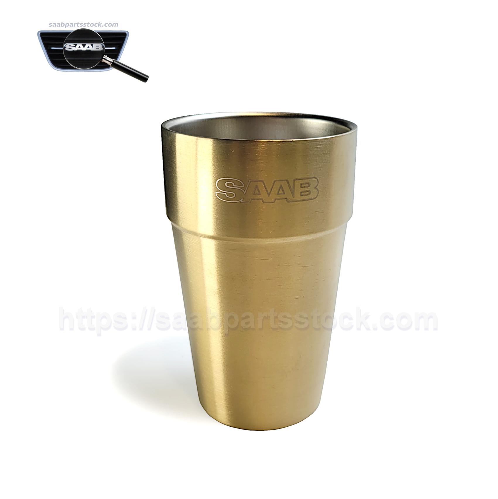 Double-Wall Golden Mug with SAAB sign