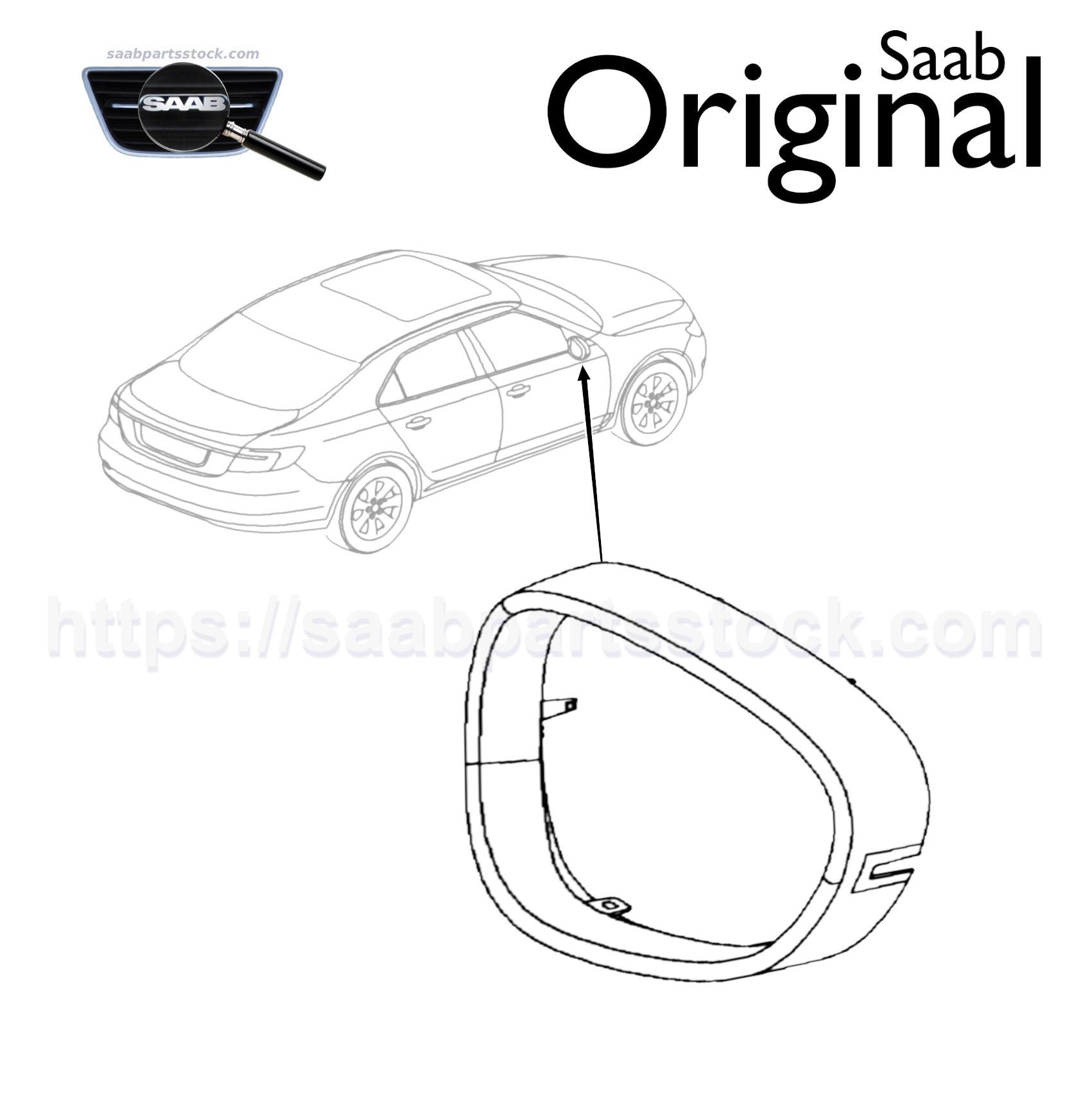 Door Mirror Plastic Frame, Right side SAAB 13310242 Original