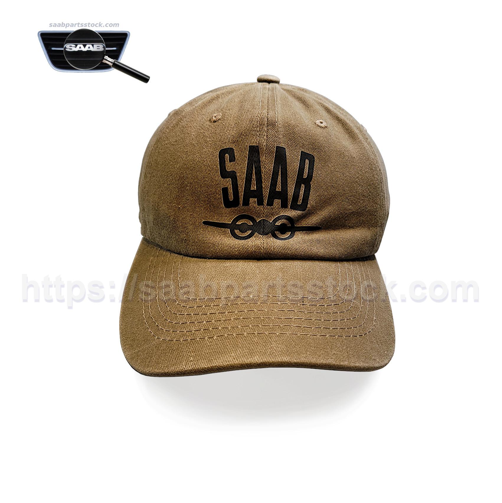 Baseball Cap With Retro SAAB logo, Khaki