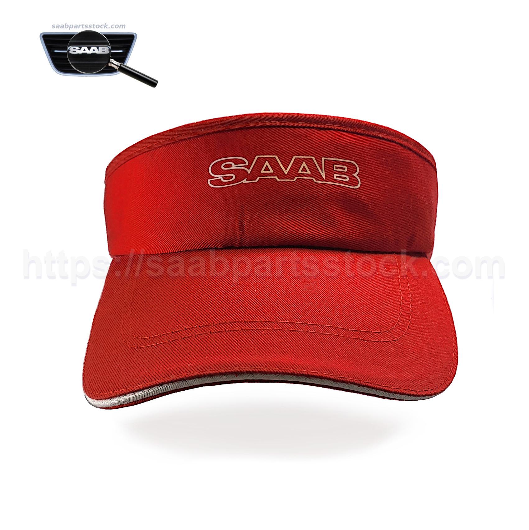 Sun Visor-Cap With Centre SAAB sign in Red