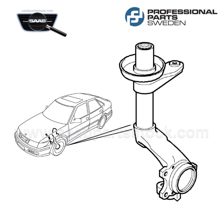 Steering Knuckle Housing aka Shock Absorber Leg, Left Side