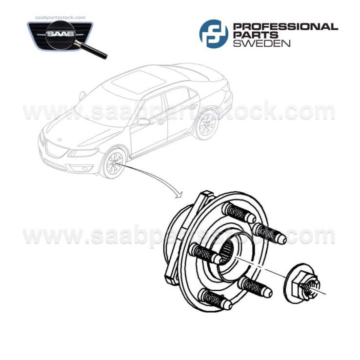 Front Wheel Hub and Bearing for SAAB 9-5NG