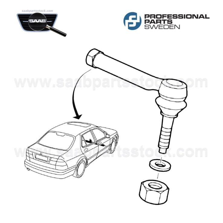 Drag Link End, Tie Rod End, left 61341423, SAAB 12801423, 93194328