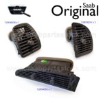 SET of 3 SAAB OEM Air Outlets with Black Control Knobs