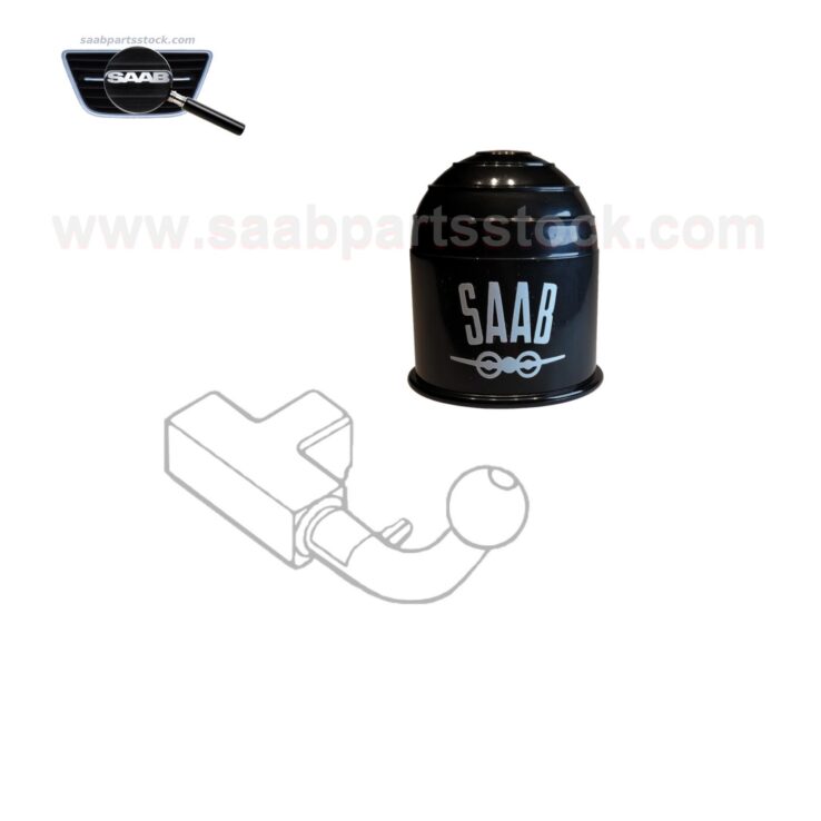 Haagisekonksu veopea plastkate retro SAAB logoga, must