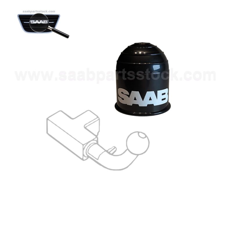 Towing Hitch Towball Guard with SAAB Sign Logo, in Black