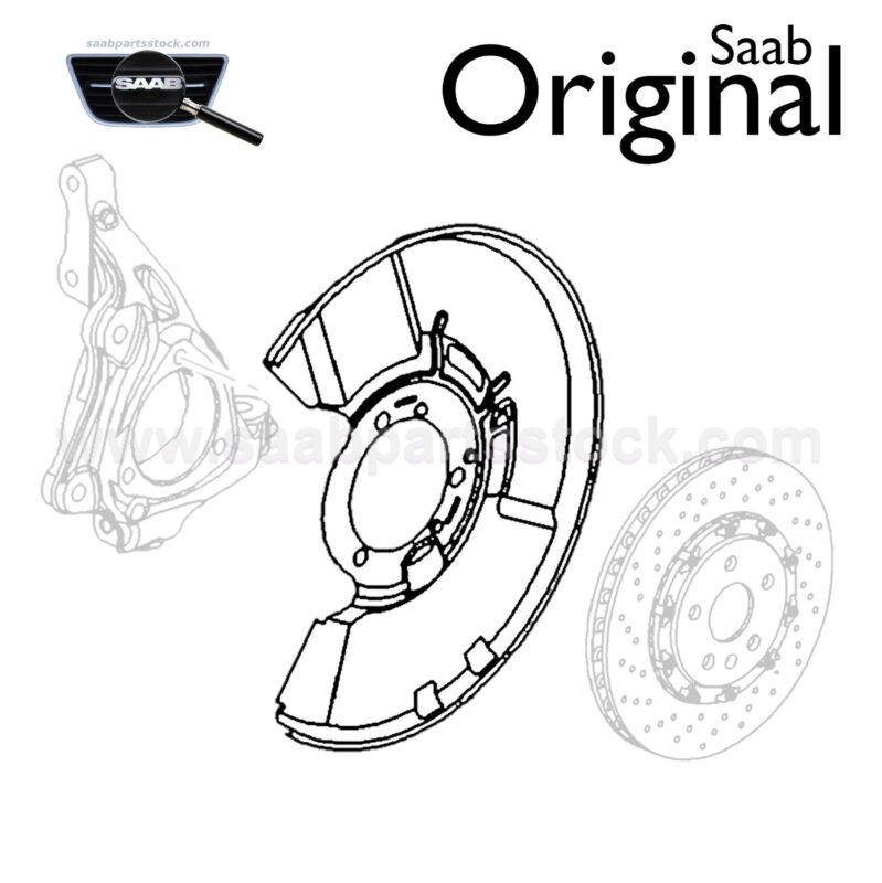Front brake disc dust shield, left SAAB 13235021