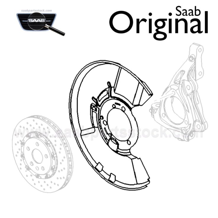 Front brake disc dust shield, right SAAB 13235022