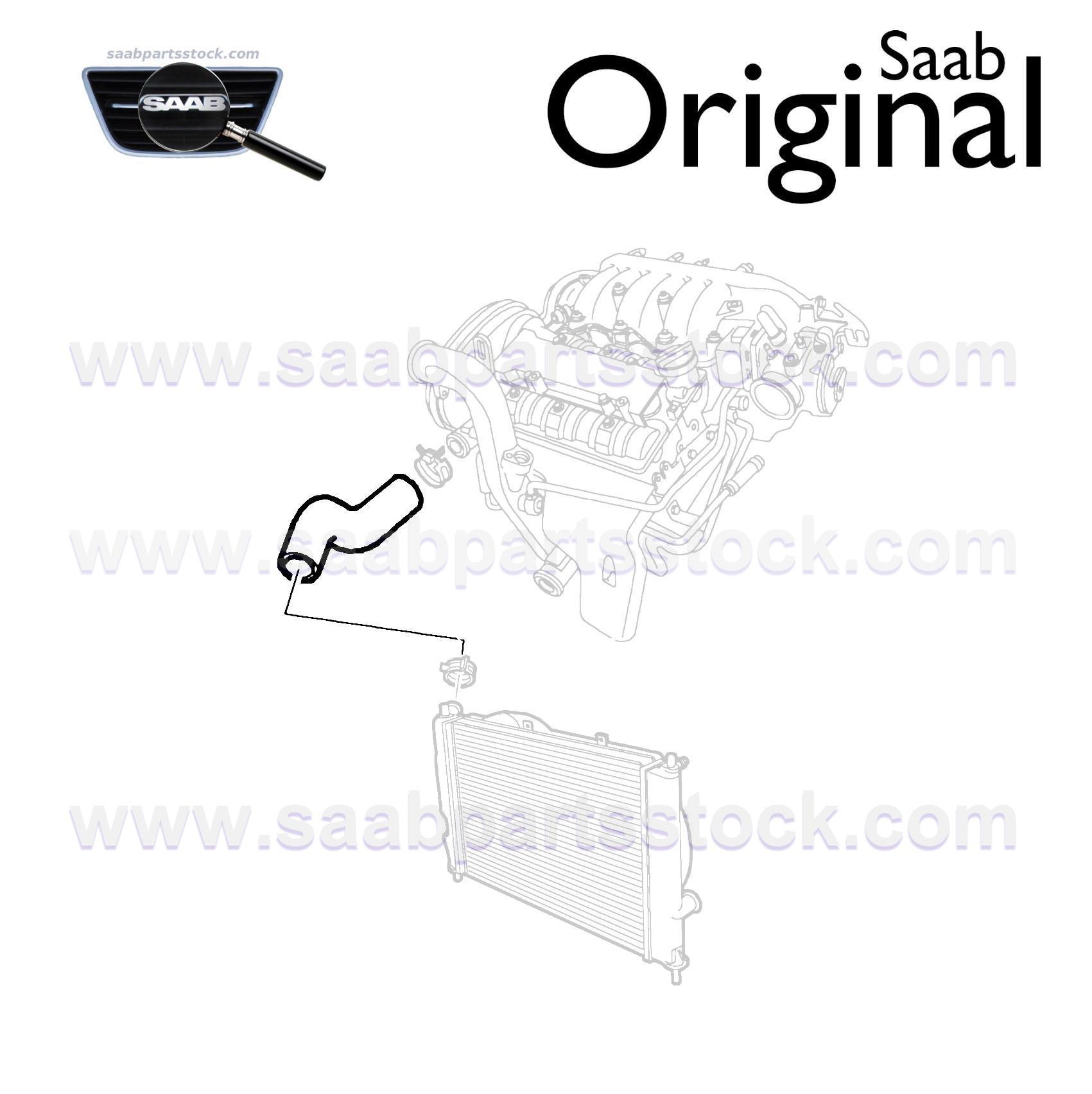 9-5OG Hose for Radiator B308 4397642-saabpartsstock Lõdvik mootorist radiaatorisse SAAB 4397642